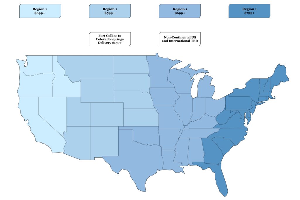 US map shipping costs - Blue